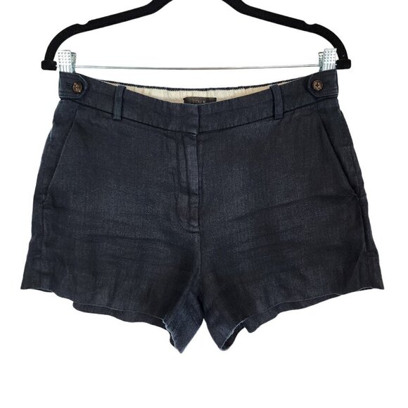 J. Crew Women's 100%‎ Linen Garden Shorts Military Inspired Button Details sz 4 - Picture 1 of 11